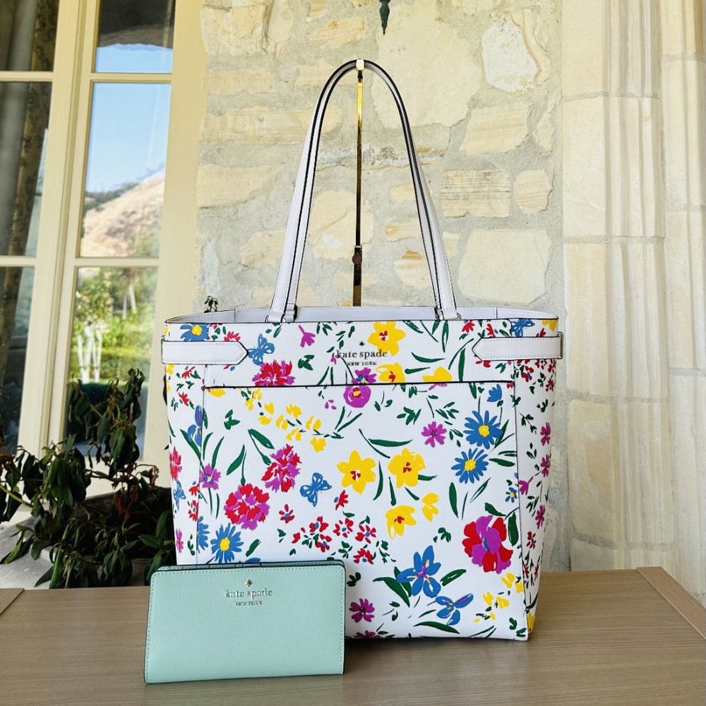 Kate Spade Laptop Tote Staci Saffiano Leather Large tote/Wallet Options Beach